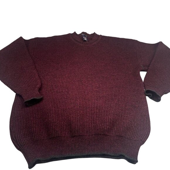 Gant Scotland Wool Sweater Mens Crewneck Pullover Burgundy Medium Oversized - Picture 1 of 15